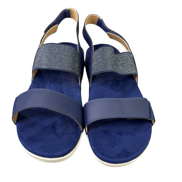 Spenco Sanabel Sandals Womens 8 Blue Suede Orthotic Adjustable Strappy Comfort - Picture 5 of 11
